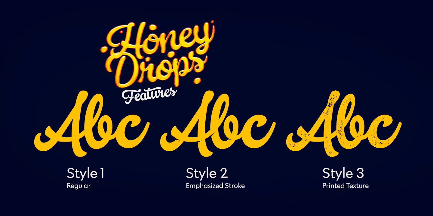 Пример шрифта Honey Drops Drops 2